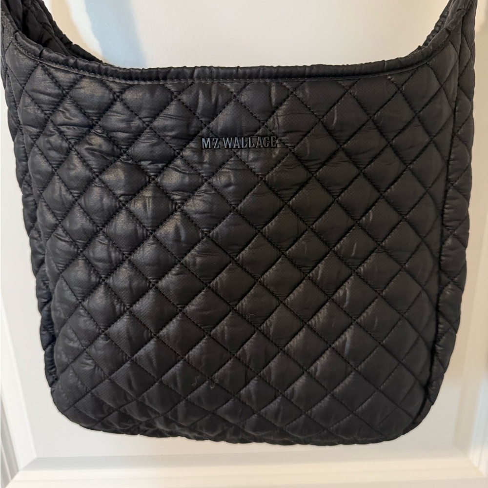 MZ Wallace Black Quilted Messenger Bag